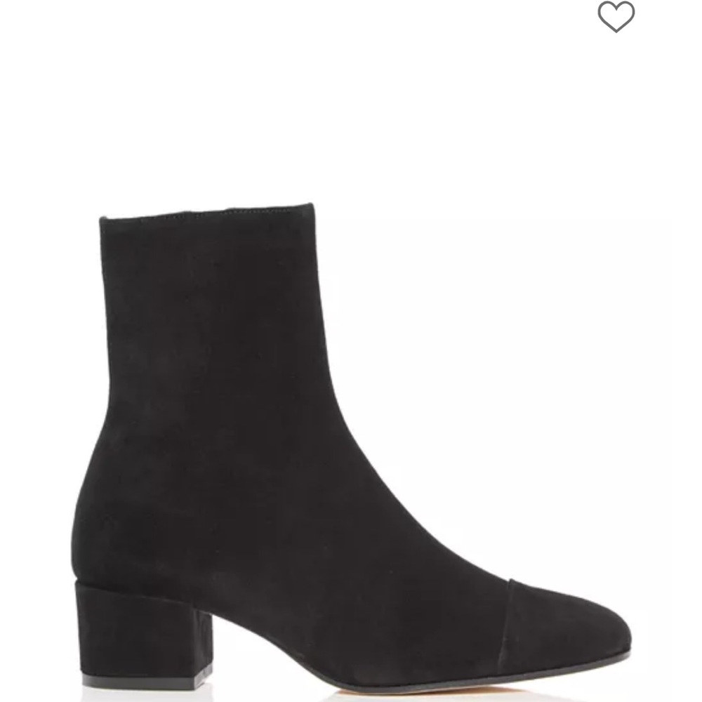 STAUD Black Suede Ankle Booties